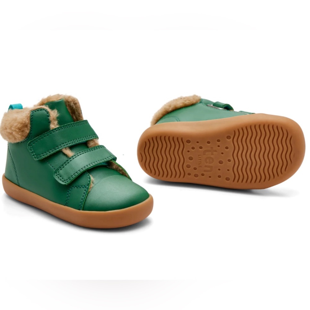 Ten Little Furry High Top Emerald Green Toddler Size 5 boots